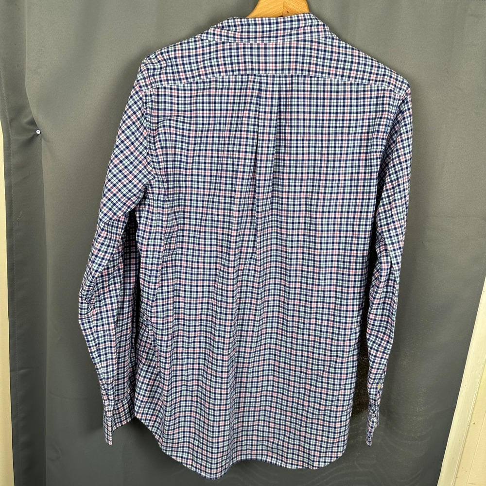 Ralph Lauren Mens Large Blue Pink Gingham Check Long Sleeve Button Down Shirt - Picture 3 of 9
